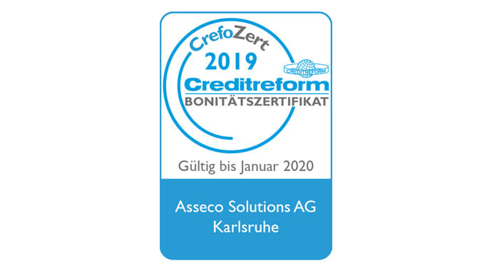 Bonitätszertifikat „Crefozert“ für Asseco Solutions erneut verlängert