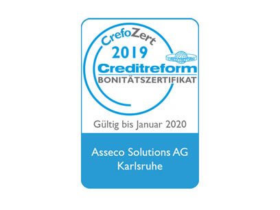 Bonitätszertifikat „Crefozert“ für Asseco Solutions erneut verlängert Bonitätszertifikat „Crefozert“ für Asseco Solutions erneut verlängert